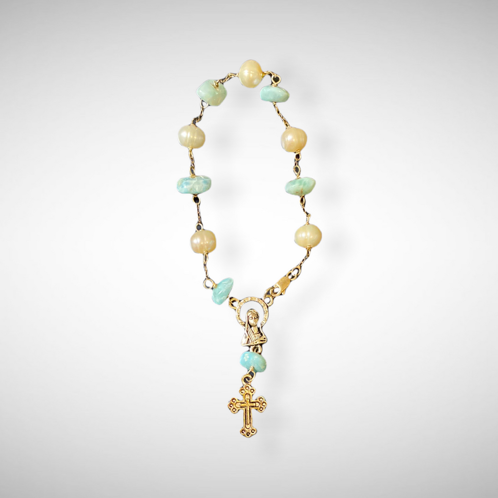 Cross Bracelet with Pearls