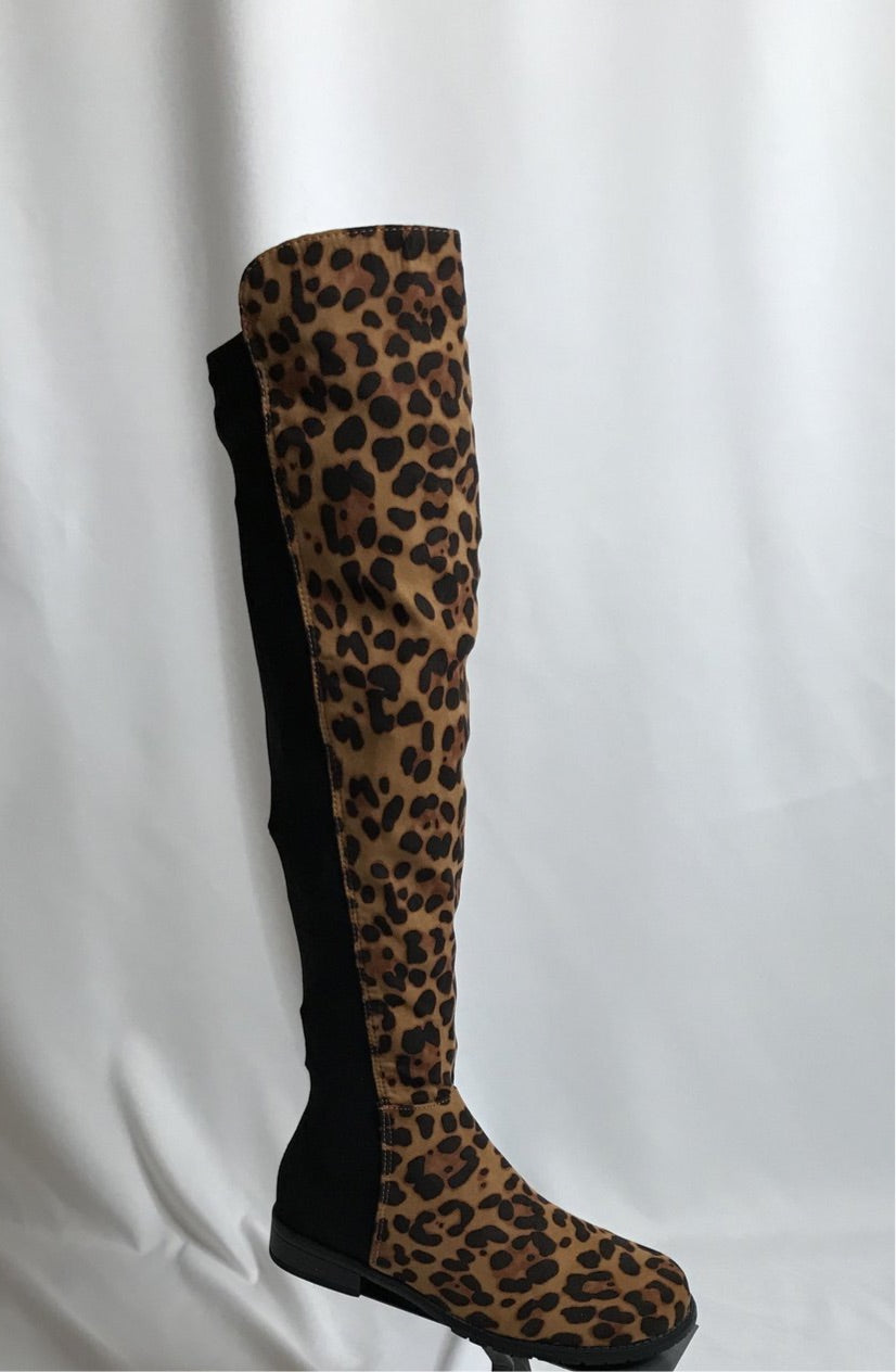 Tall Leopard Print Boot