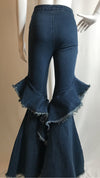 Ruffle Bell Bottom Jeans