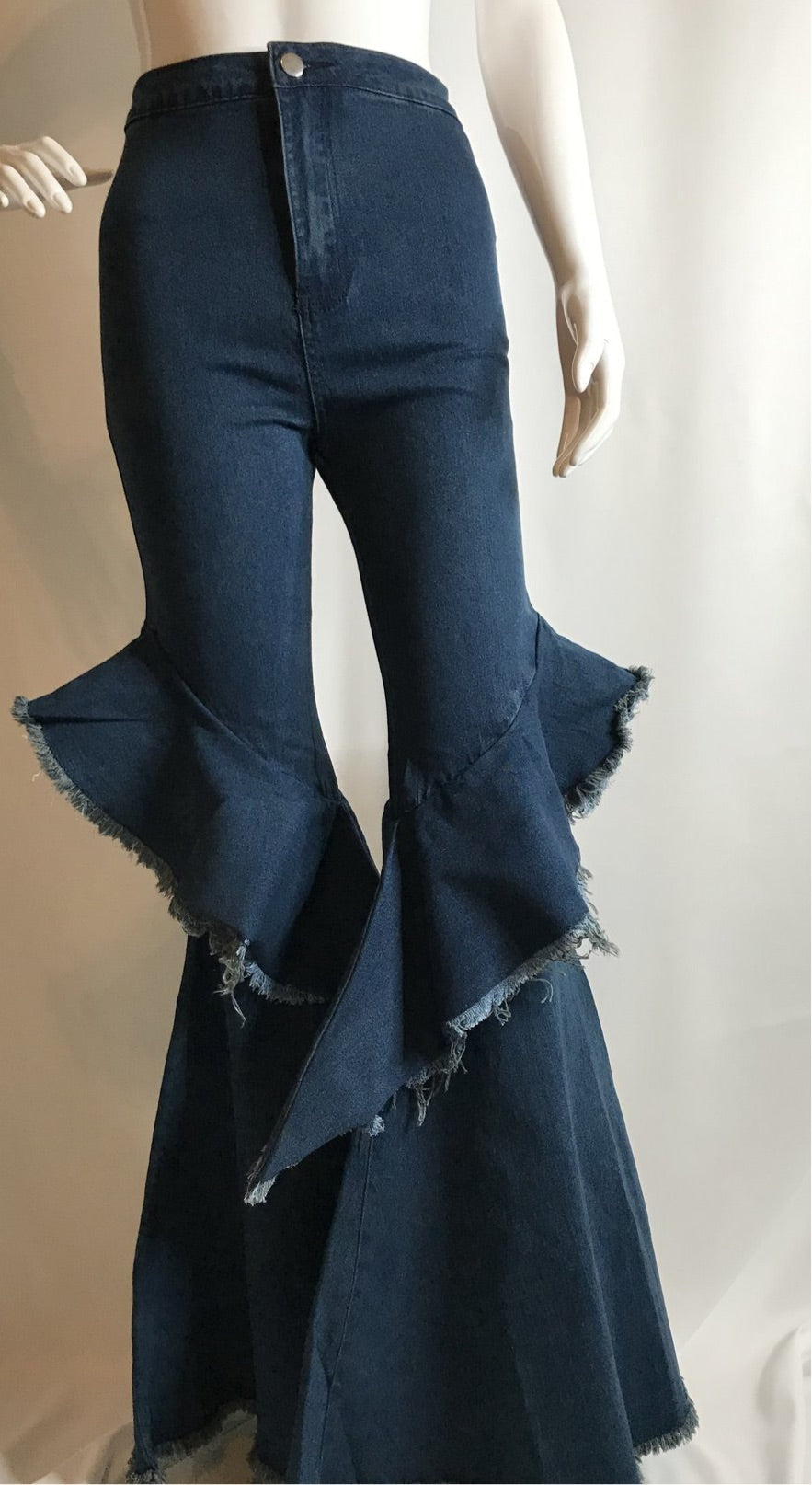Ruffle Bell Bottom Jeans – Unique Design